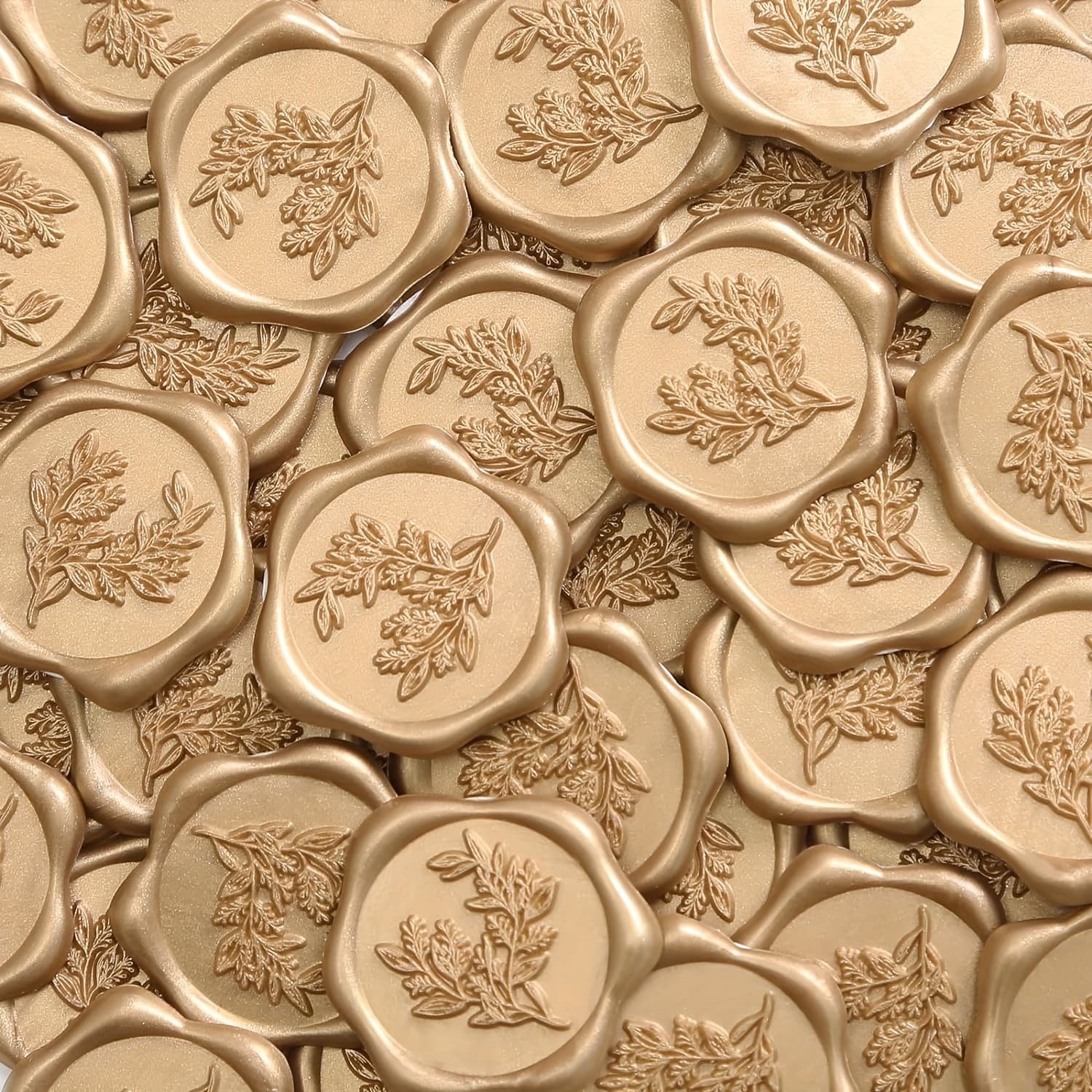 TEMU 30 Eucalyptus Wax Seal Stickers Self-adhesive Wedding Invitation Envelope Seal Golden Stickers For Decorating Wedding Invitations, Christmas, Gifts