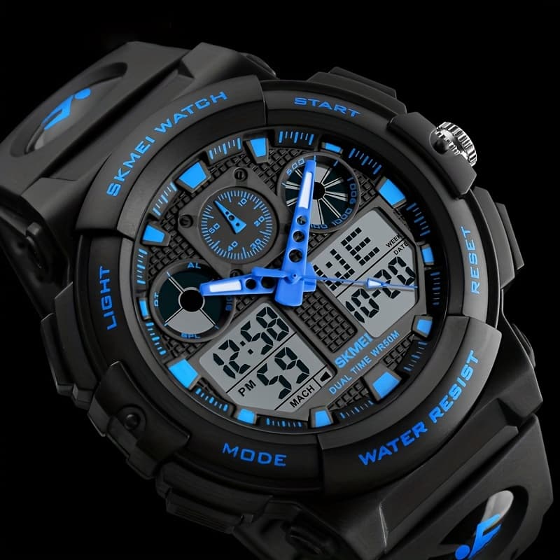 TEMU Skmei Youth Digital And Sports Watch For Men - Waterproof, Versatile, Trendy Electronic For Teens And Students, Ideal For Casual Outdoor Activities, Comes With A Watch Case