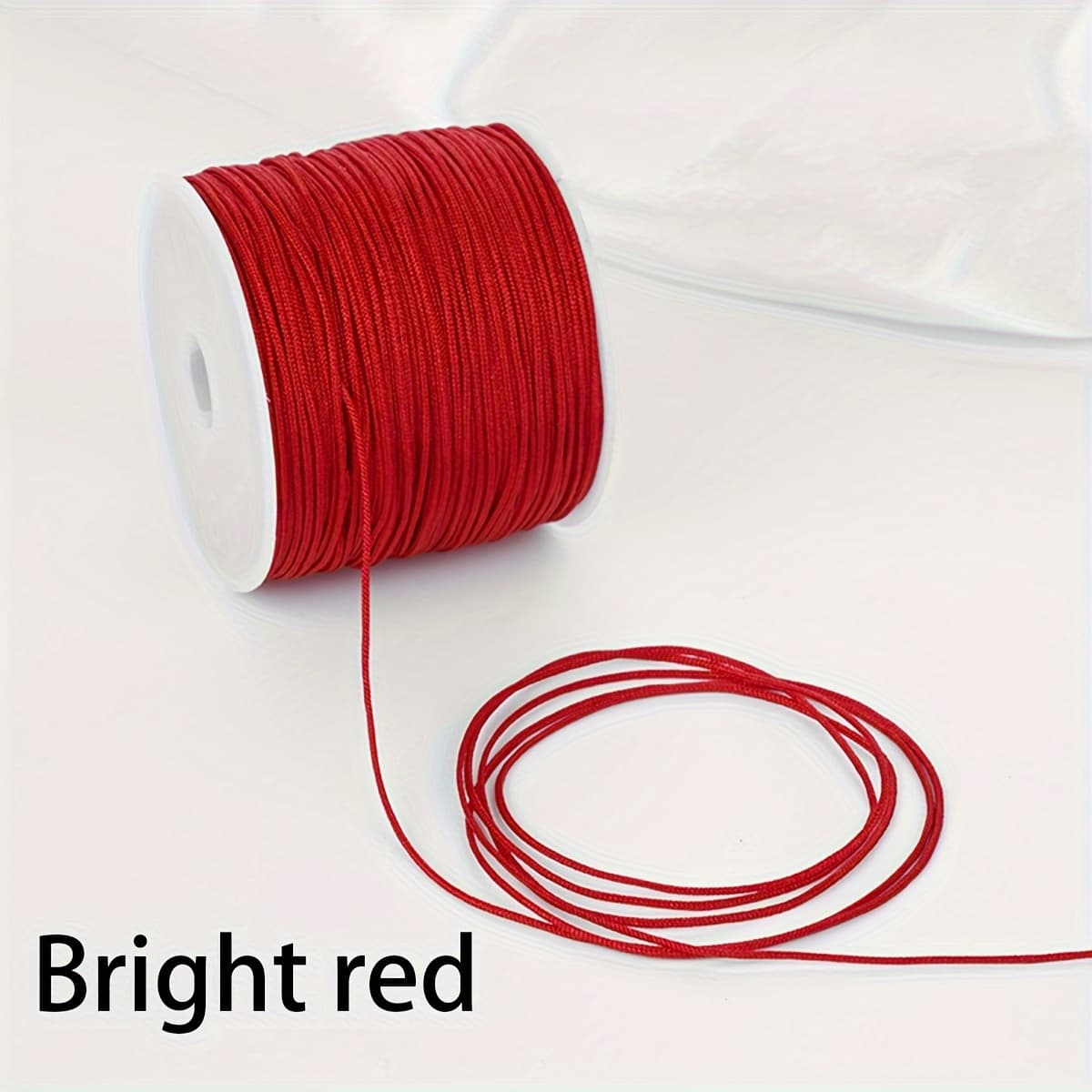 TEMU 1 Roll/49.21 Yards 0.031in Jade Thread Bracelet Rope Material Thin Rope Red Rope Hand-woven Beaded Weaving Rope