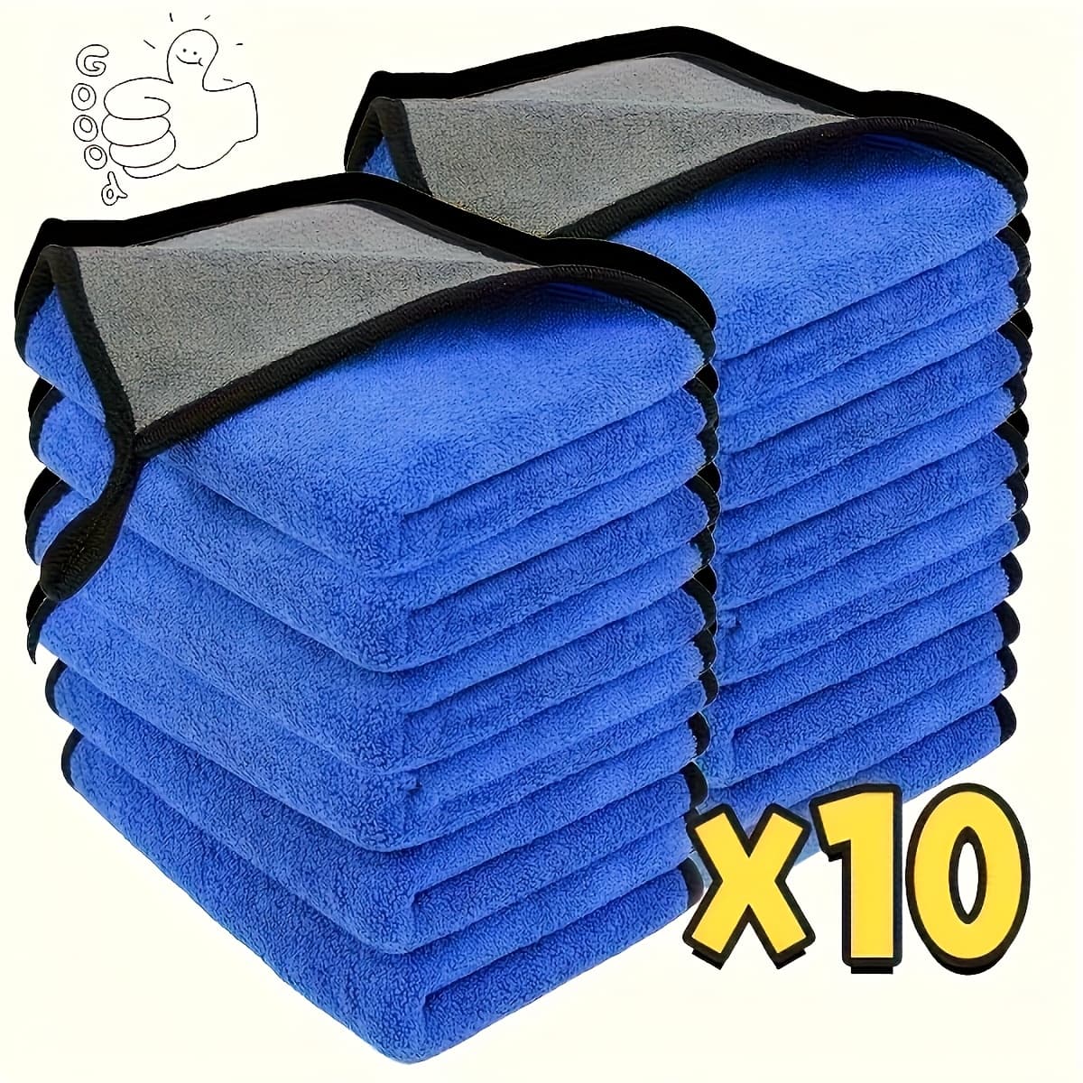TEMU 10 Microfiber Car Wiping Towels For Washing, Drying, And Detailing - A Father's Day Gift For Dad