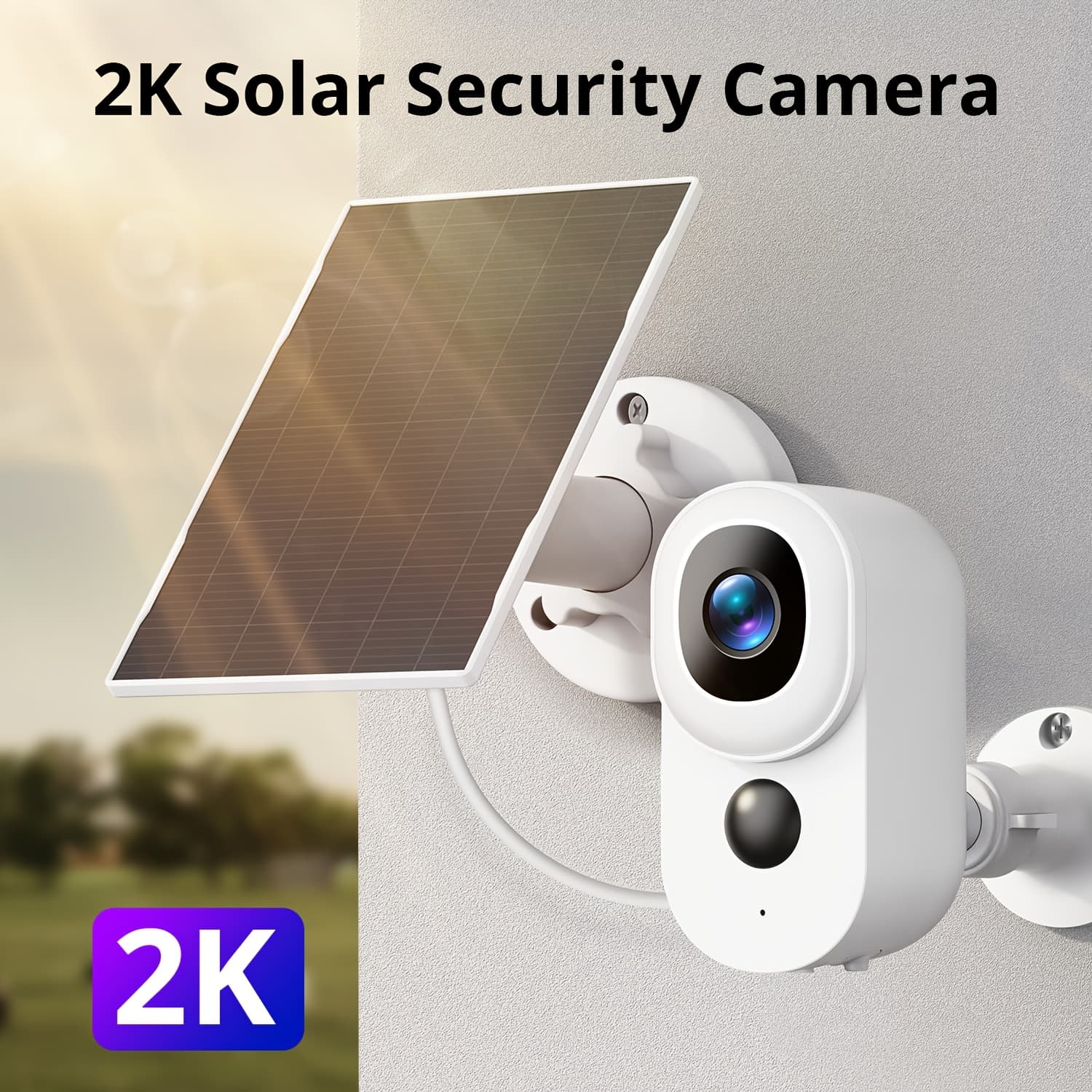 TEMU 2k Outdoor Security Camera With Detection, Color Night Vision & Talk - Wireless Camera Suitable For Security, Solar Panel Compatible ()