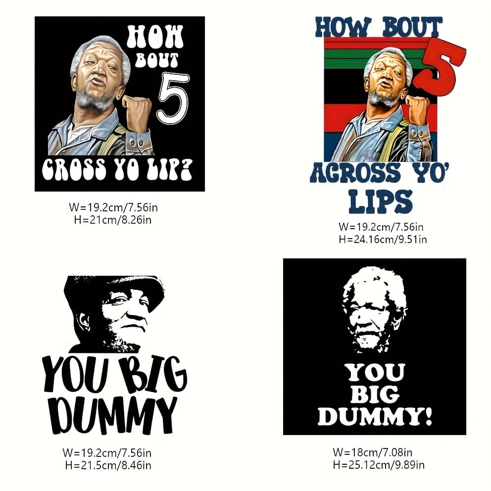 TEMU 4pcs Show Quotes Iron-on Transfer Sheets - Multicolor Diy Vinyl Stickers Suitable For T-shirts, Jeans, Backpacks With Iconic Phrases - Nostalgic Lines For Clothing Decoration (///)
