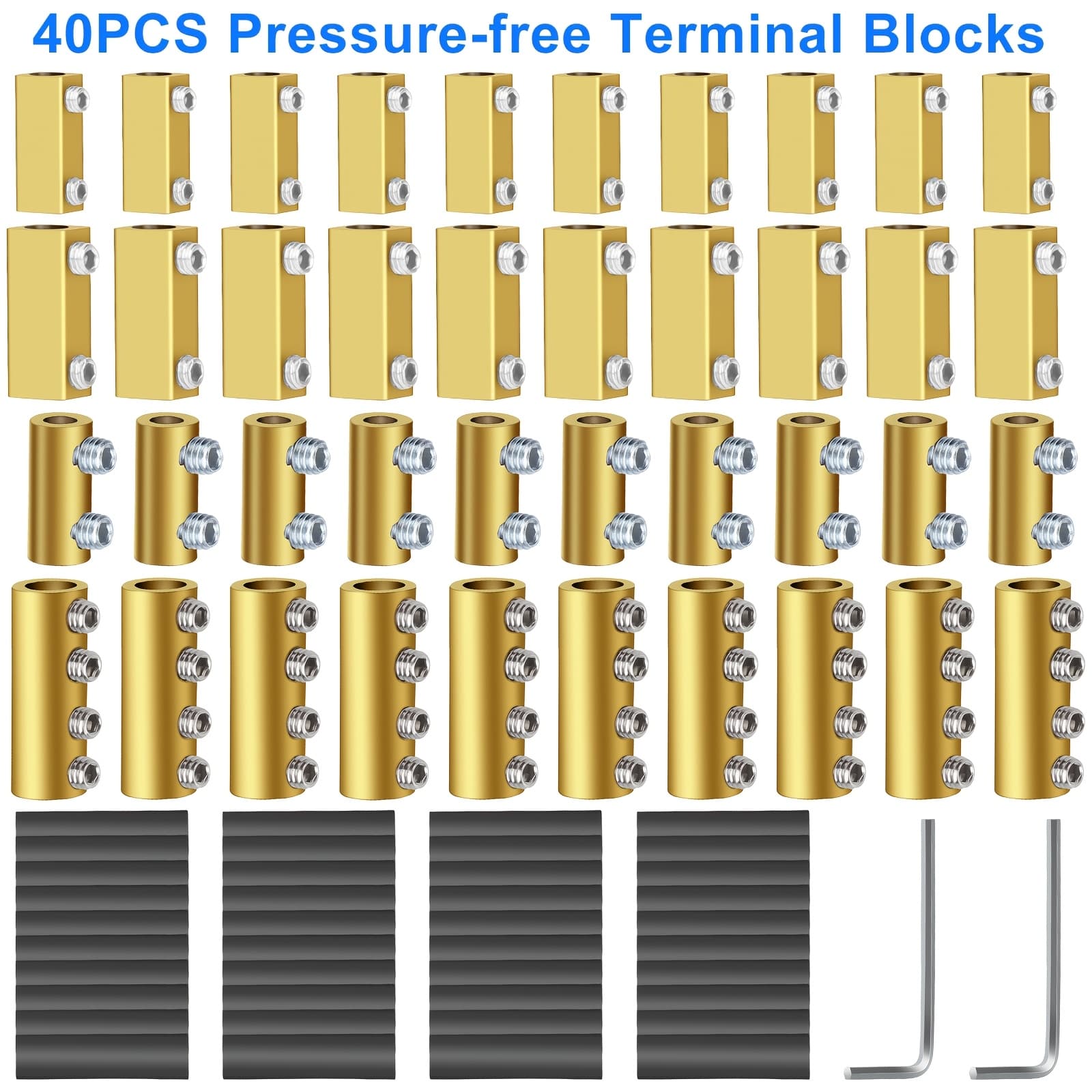 TEMU 40pcs Wire Connector Nut Kit, 10a, 20a, 60a, 80a Splicing Quick Wiring Connection Terminal, Circuit Connector Wire Connector, With Screws And Heat Shrink Tube