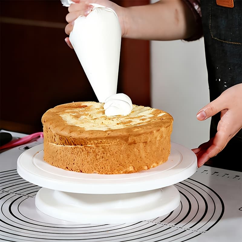 TEMU 11-inch Rotating Cake Turntable - Smooth Spinning Cake Decorating Stand For Baking, Frosting & Display - Non-slip, Sturdy Base, Easy-clean