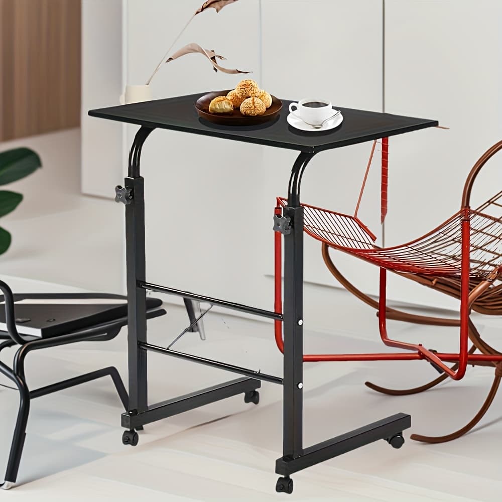 TEMU Black Adjustable Height End Table That
