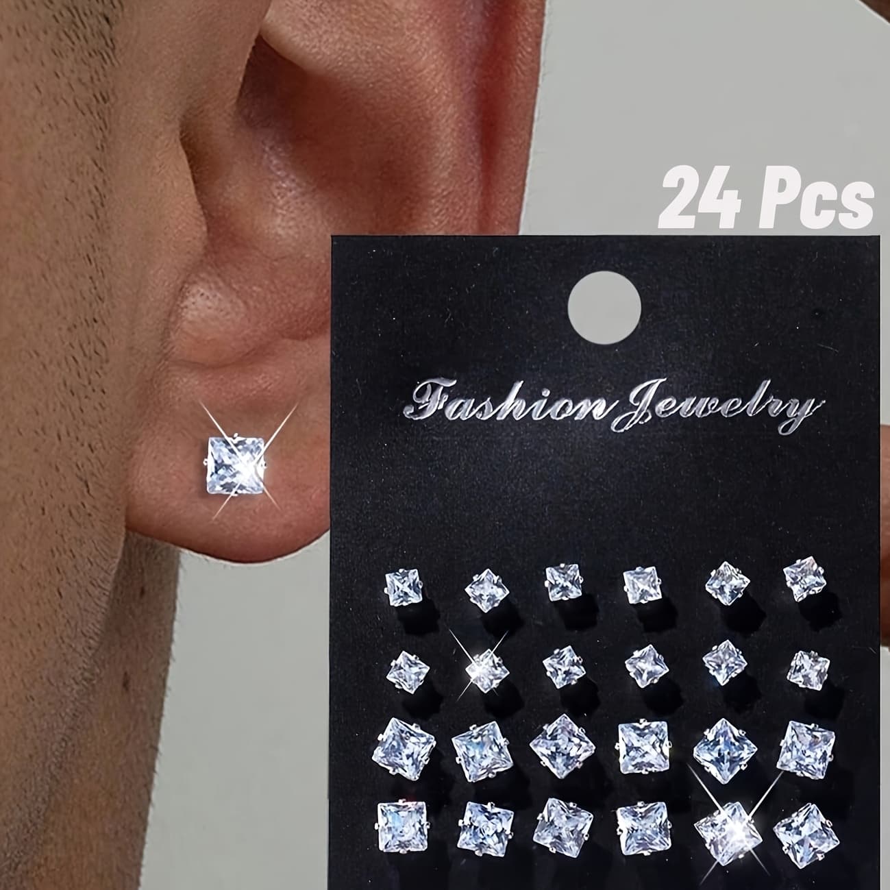 TEMU /72pcs Of Stainless Steel Earrings Set, Fashionable And Elegant Simple Inlaid Synthetic Zircon​​ Earrings Set, Suitable For Parties, , Valentine's Day, Vacation, Dating, Perfect Gift