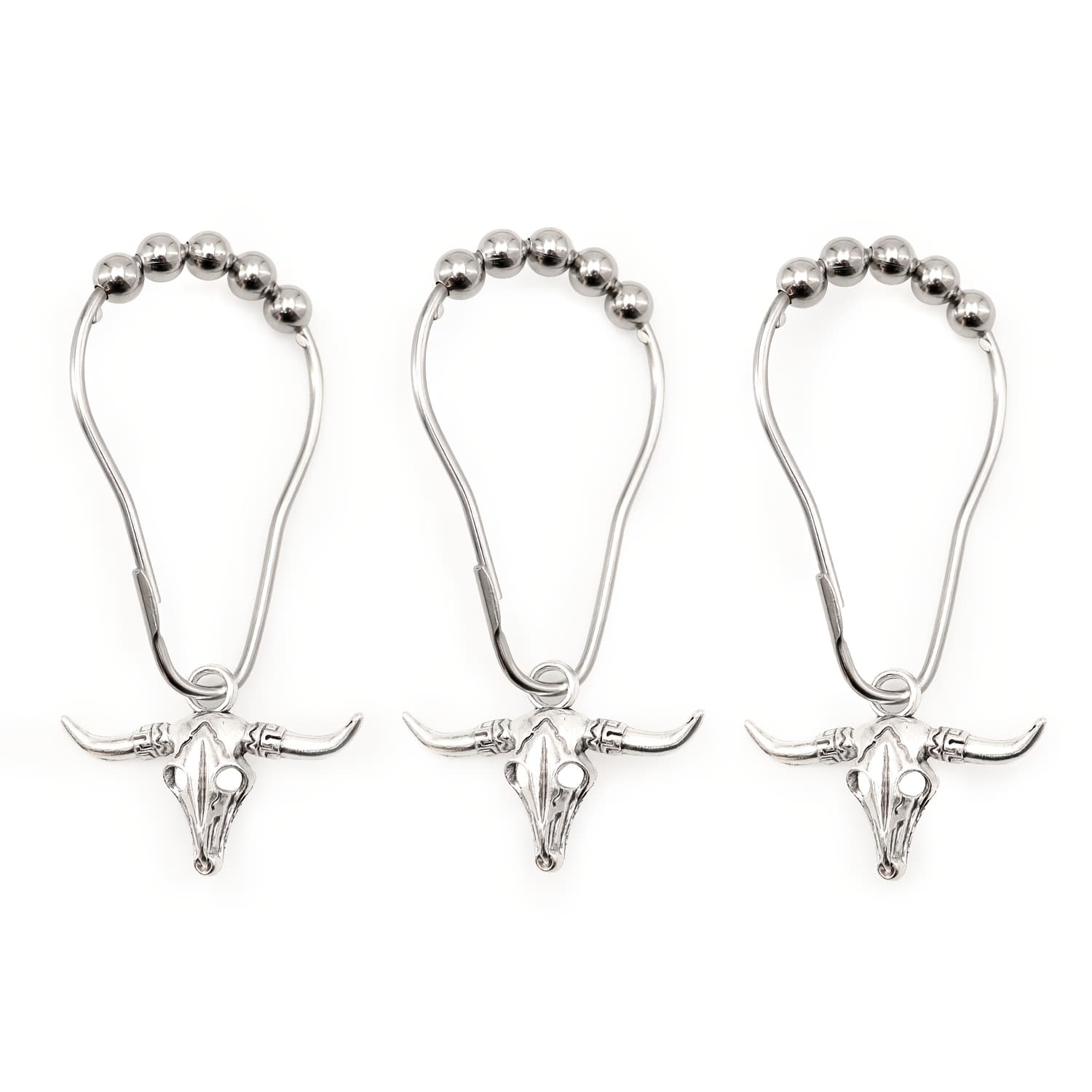 TEMU 12pcs Decorative Bath Curtain Hooks, Cast Material, And Rust-proof, Ball Bearing Design For Smooth Sliding, Bathroom Accessories