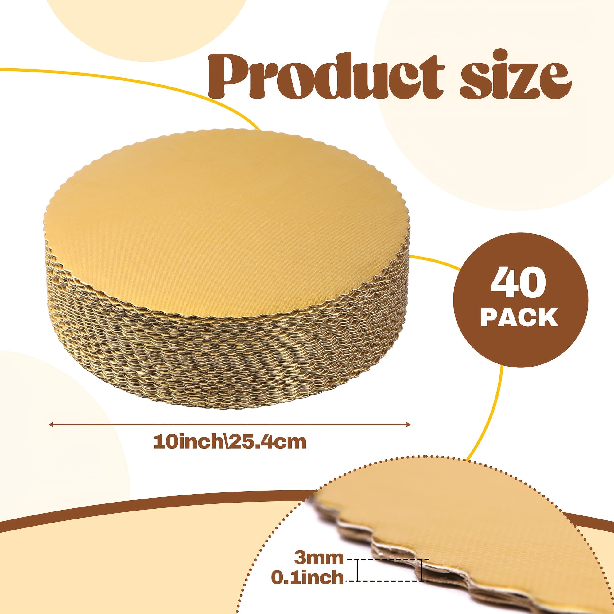 TEMU Set Of 40, 10-inch Round Boards, Perfect For Serving Cakes, Pizzas, And Desserts. Oil-resistant Paper Trays Are Ideal For Occasions Like Christmas, Halloween, New Year's, Weddings, And Parties