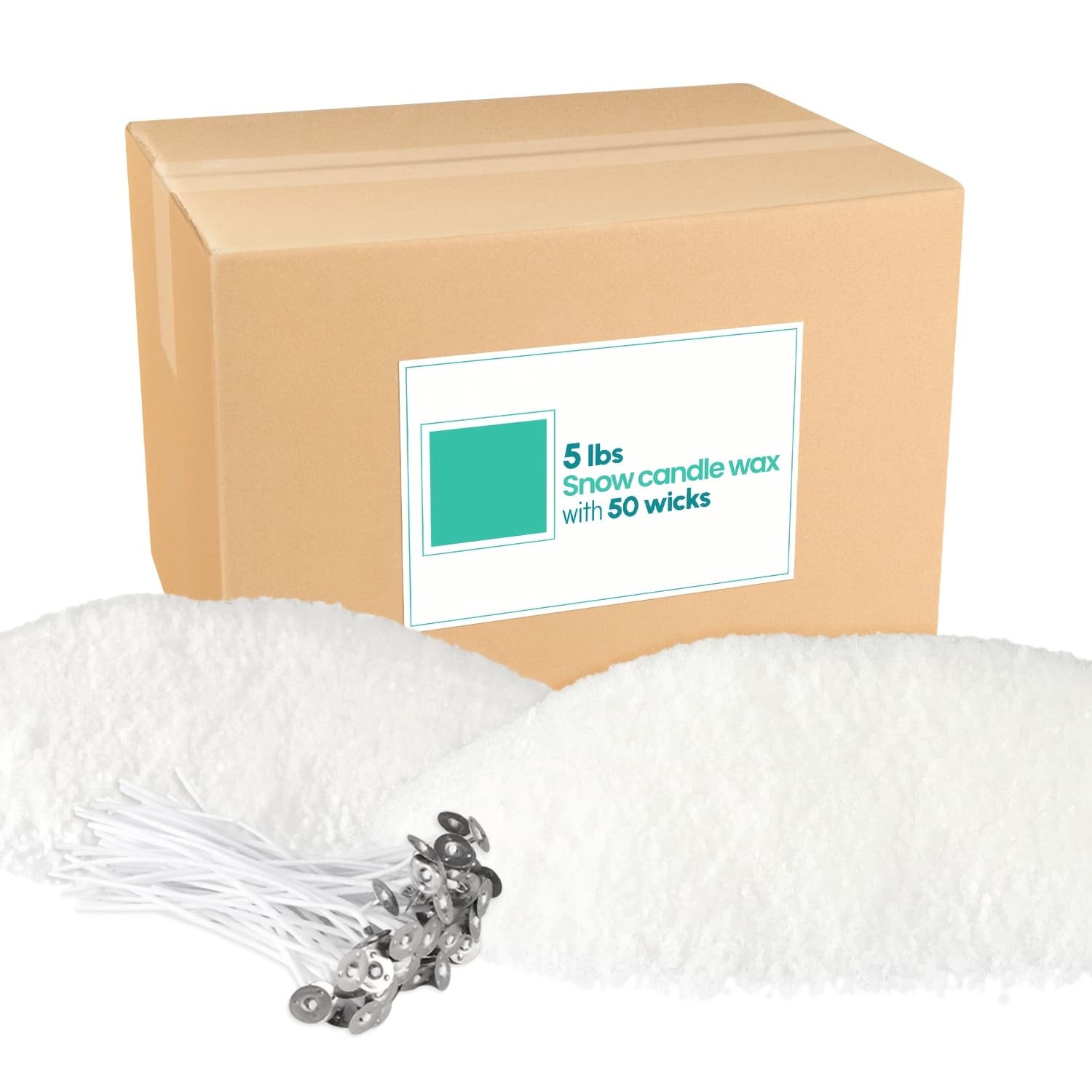 TEMU 5-pound Wax Sand Diy Set, With 50 Wick, Reusable, Continuous Burning, Fragrant-free Candle Powder, Designed For Handmade Candles, Wedding Celebrations And Party Decorations