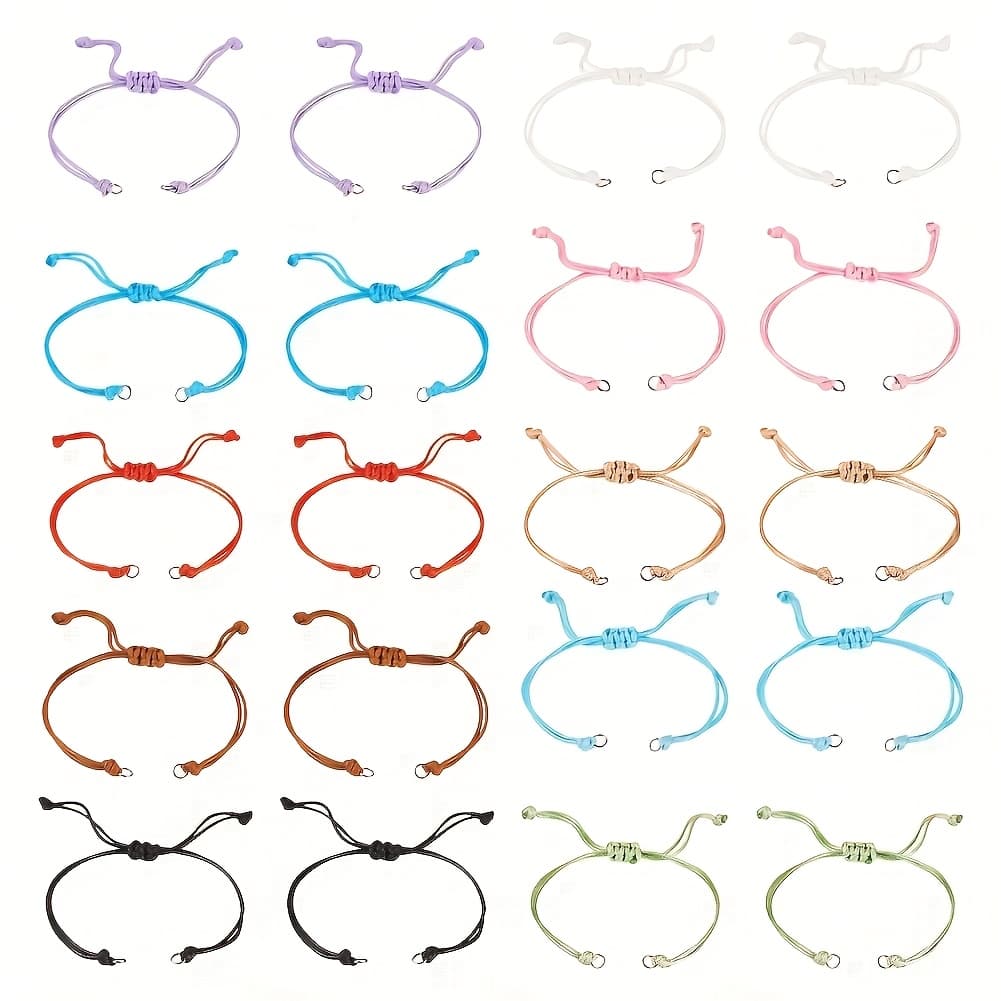 TEMU Elastic Wax-coated Polyester Rope For Jewelry Making, Adjustable Bracelet, 10 Colors, 5 Per Color, 5.51-11.02 Inches-a Of Colors From!