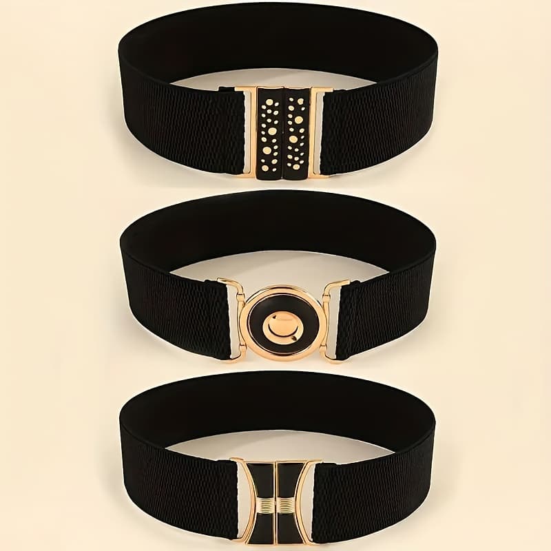 TEMU 3pcs Ladies' Fashionable Multifunctional Belt With Skirt, A Pair Of Shaped Elastic Belt