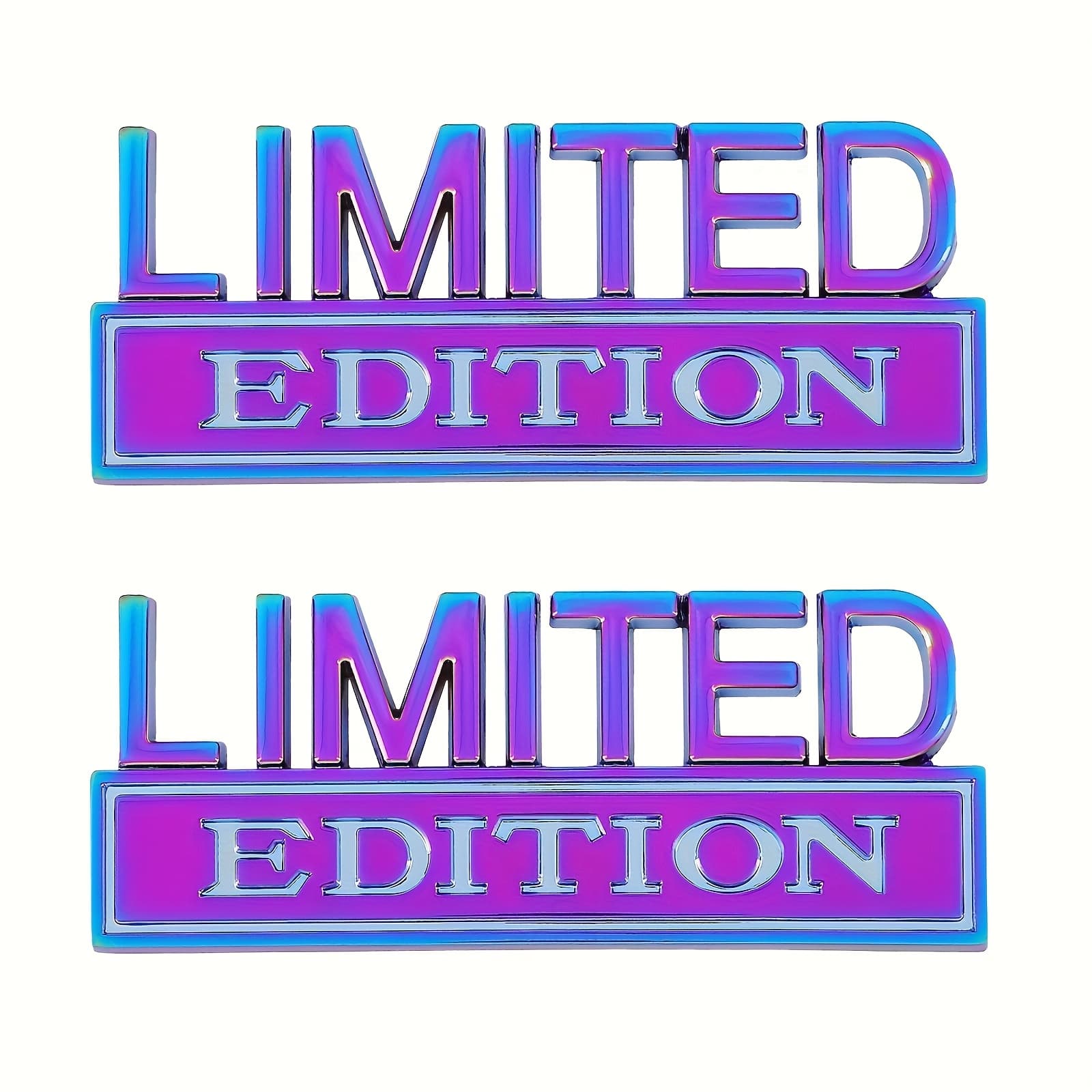TEMU 2pcs Fashionable Gradient Purple Edition 3d Metal Car Emblems, Decorative Items. Suitable For Decorating The Rear Side Of Cars, Trucks, And Suvs