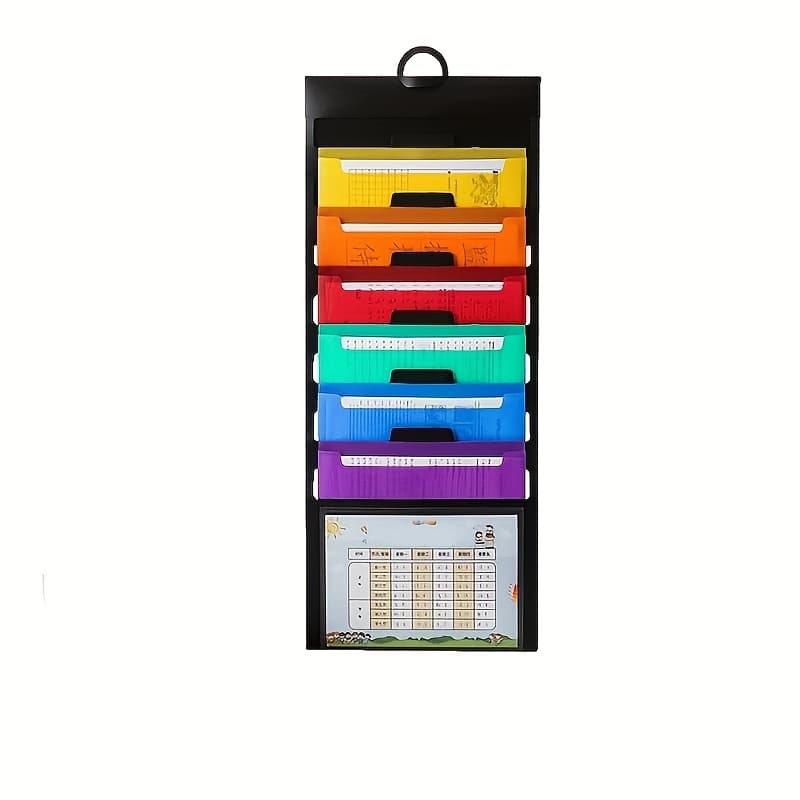 TEMU 1pc Document Organizer, Important Document Organizer, Wall Mounted, Folder Organizer, File Organizer, Paper Storage Organizer, Office Storage, Multiple Colors