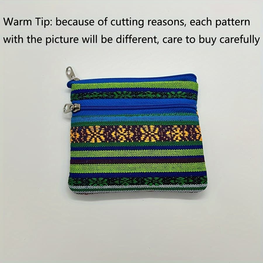 TEMU 1pc Ethnic Style Korean Purse, Fabric Handheld Small Cloth Wallet Retro Card Holder Fresh Portable Coin Bag
