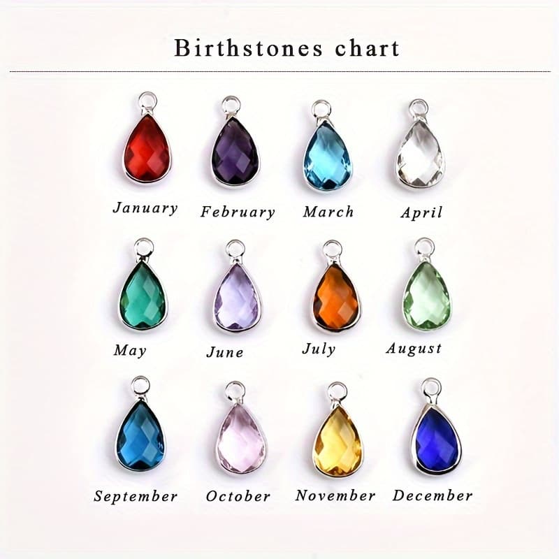 TEMU Set Of 12 Colorful Imitation Crystal Birthstone Beads, Perfect For Necklaces, Bracelets, And Anklets