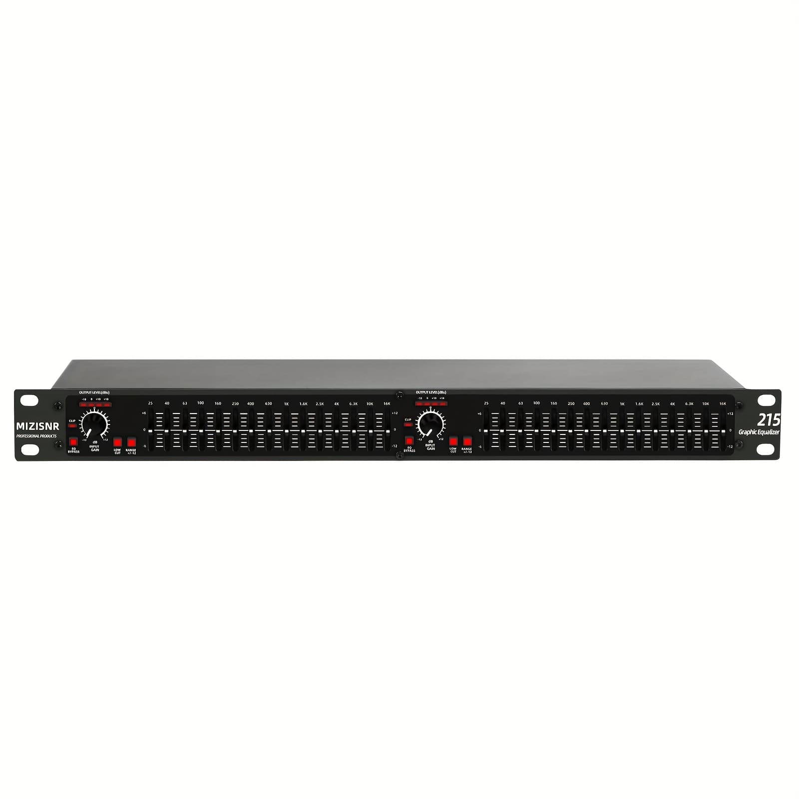 TEMU 1u Rack Mount Dual-channel Pro Equalizer| 15-band Stereo Adjustment + Noise Reduction, For Home & Dj Use (eq-215)