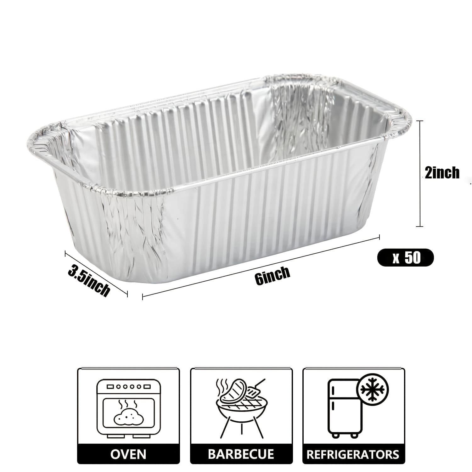 TEMU 50 Pack 1lb Aluminum Mini Loaf Pans Silver Disposable Foil Mini Loaf Baking Pans Small Bread Tins For Party, Picnics, Gifts- 6" X 3.5" X 2"