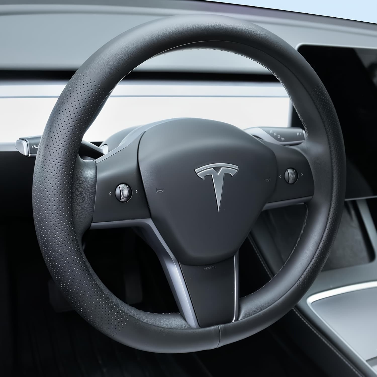 TEMU Steering Wheel Cover For Model 3/y, Featuring A Comfortable Grip, Non-slip Design, And Enhancing Car Interior Additions