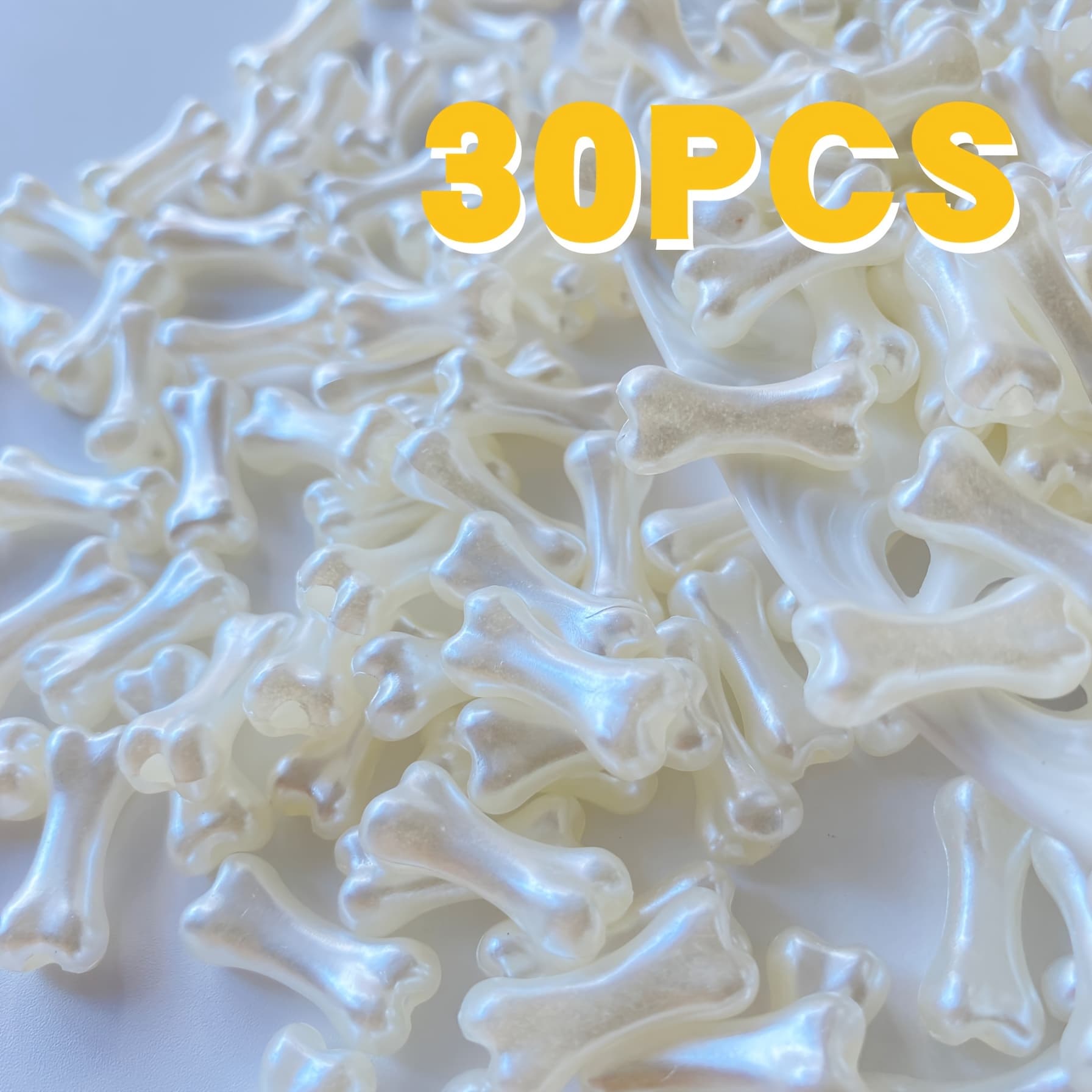 TEMU 30pcs/18mm*35mm Halloween Small Bone Bracelet Additions Handmade Beaded Bracelet Woven Mobile Phone Chain Material Keychain Pendant Additions