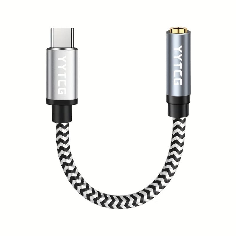 TEMU Yytcg Hifi Usb Type-c To 3.5mm Audio Cable, Usb Type-c To 3.5mm Headphone Jack Adapter, Dac , Noise Reduction, High-end Shielding