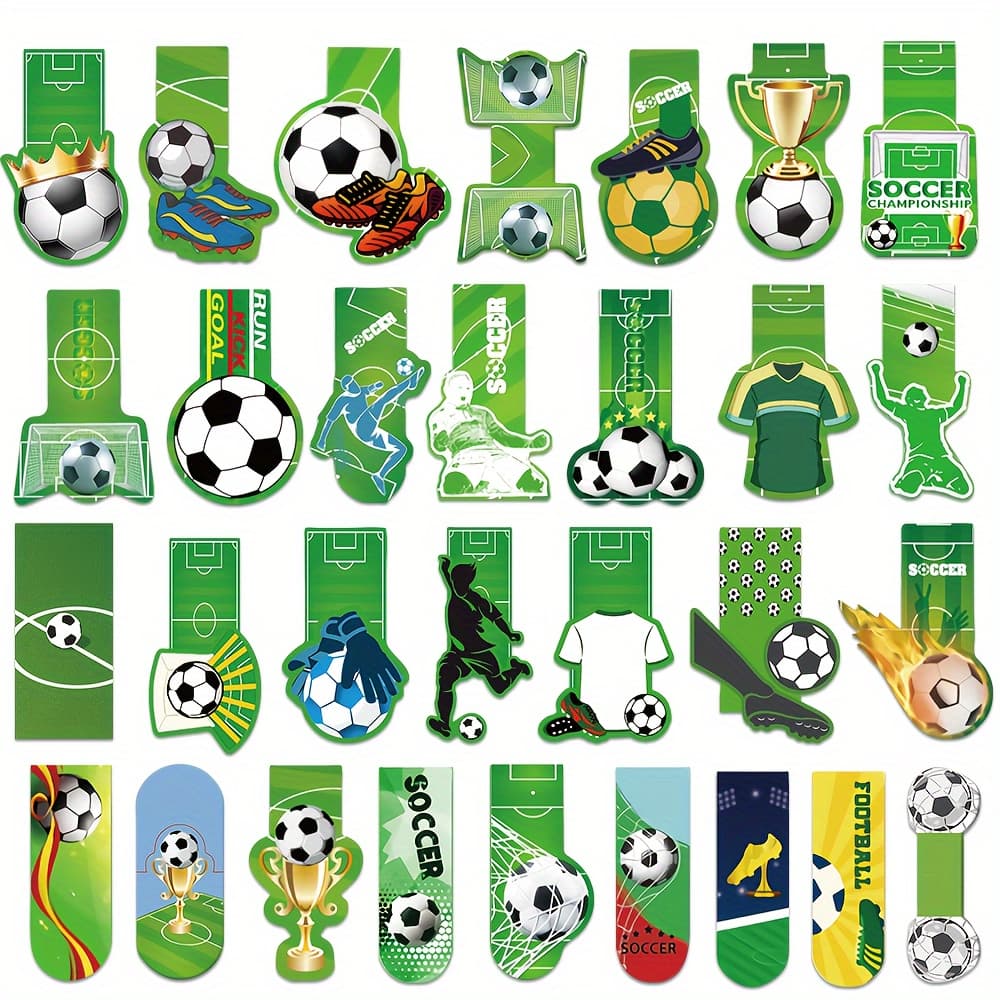 TEMU 30pcs Soccer Bookmarks Reading Book Page Book Annotation Student Creative Gift Decoration Page Marker Paper Bookmarks Materials