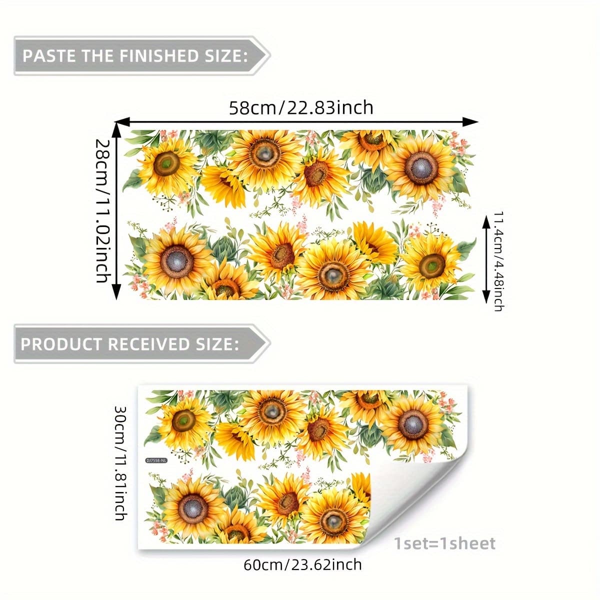 TEMU Double-sided Sunflower Glass Sticker Made Of Pvc, With Static Cling , Reusable, 5mm Thick, Suitable For Decorating Home And Kitchen Windows. Sunflower Decor, Sunflower Kitchen Decor