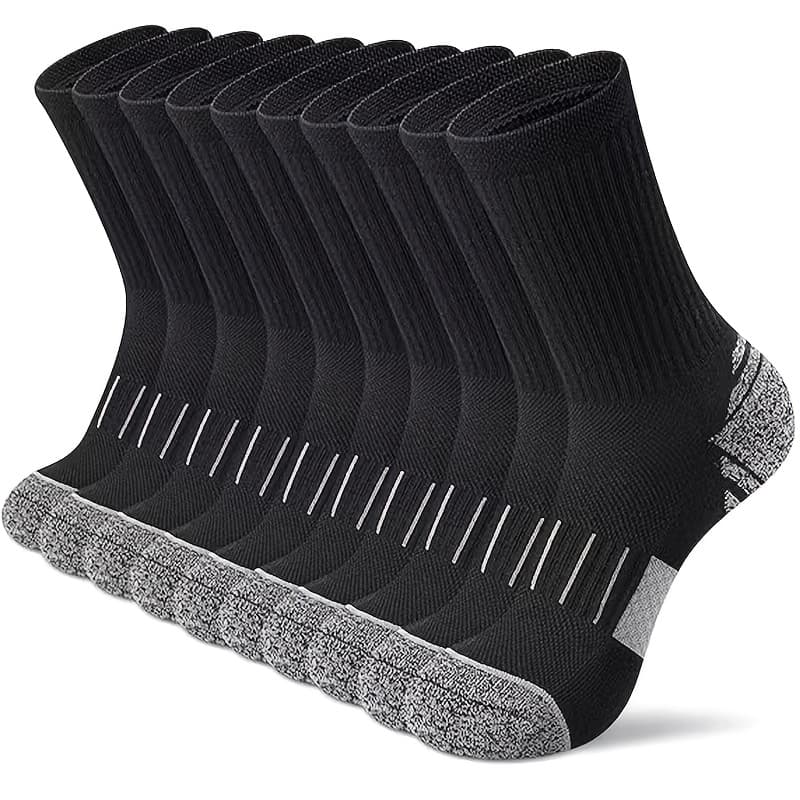 TEMU 10pcs (5 Pairs) Men's Autumn Winter Warm Long Athletic Socks, Thick Warm Long Socks Suitable For Cold Weather