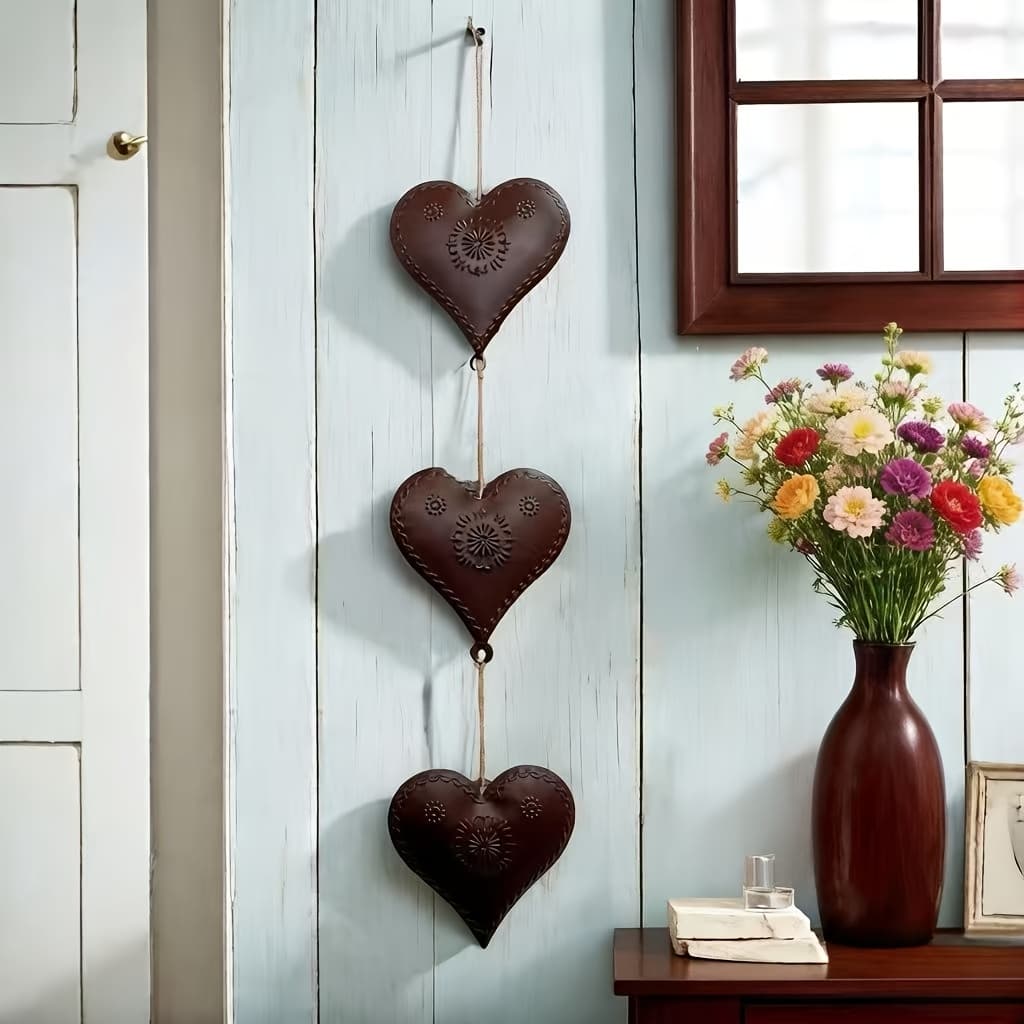 TEMU Set Of 3 Heart-shaped Wall Decorations