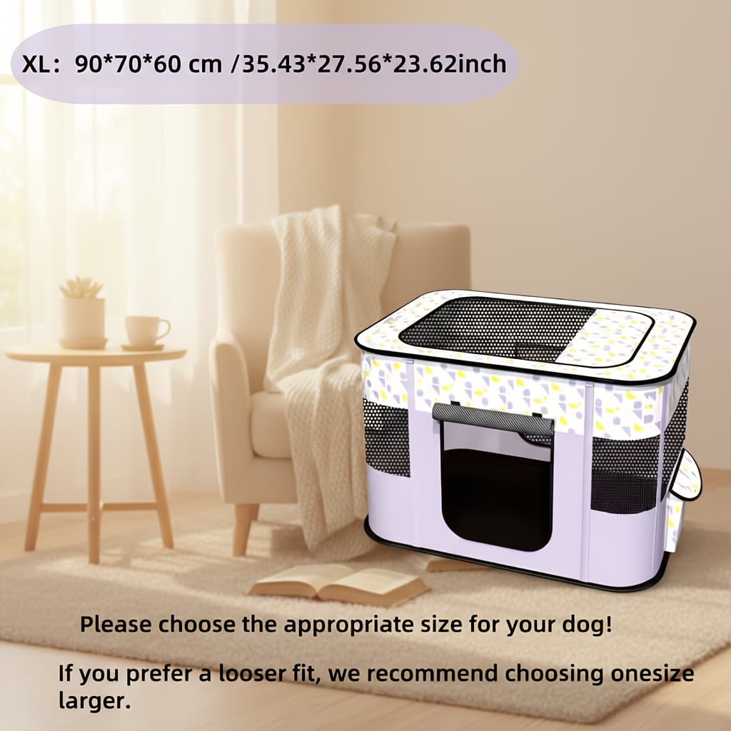 TEMU Fashionable Foldable Rectangular Pet Cage (m/xl) For Dogs And Cats, Pet House And Playpen, Portable Tent Fence For Puppies And Kittens
