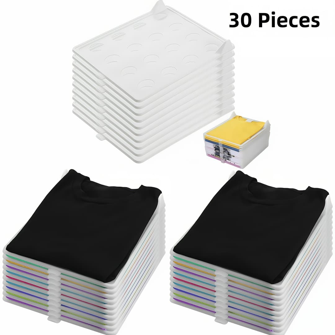 TEMU 30/15pcs Stackable Portable T-shirt&clothes Organizer Set-durable Plastic Laundry Folder With' 'design|space-saving Compact Storage For In Closet, Drawer, Bedroom&dorm| Trays For Wardrobe&mounted
