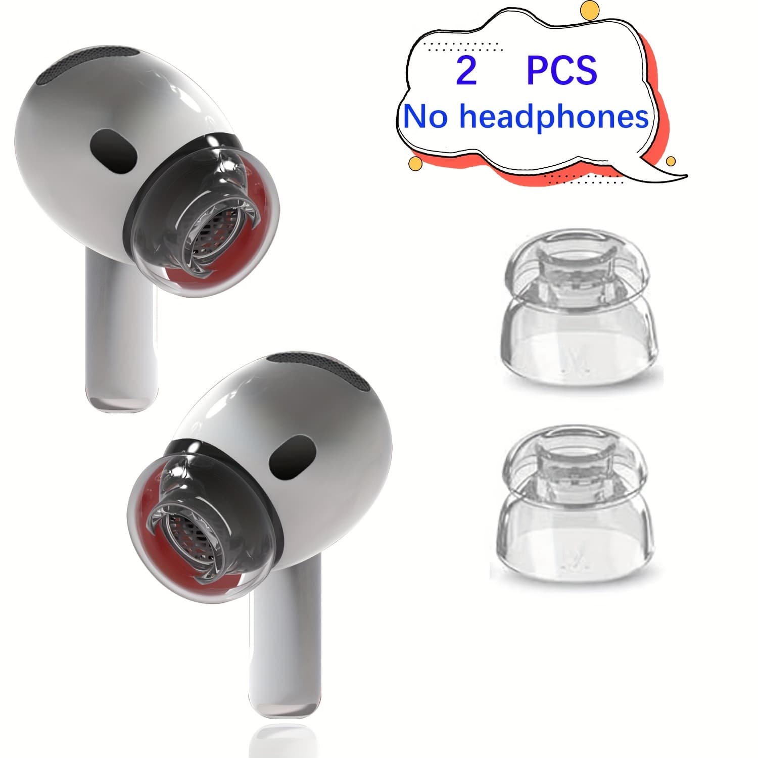 TEMU Replacement Ear Tips For Airpods 4/airpods 3, With Noise Reduction Hole, Tpe Material Non-slip, Replacement Earphone Earplugs Soft Cover For Airpods 4 With Portable Storage Box