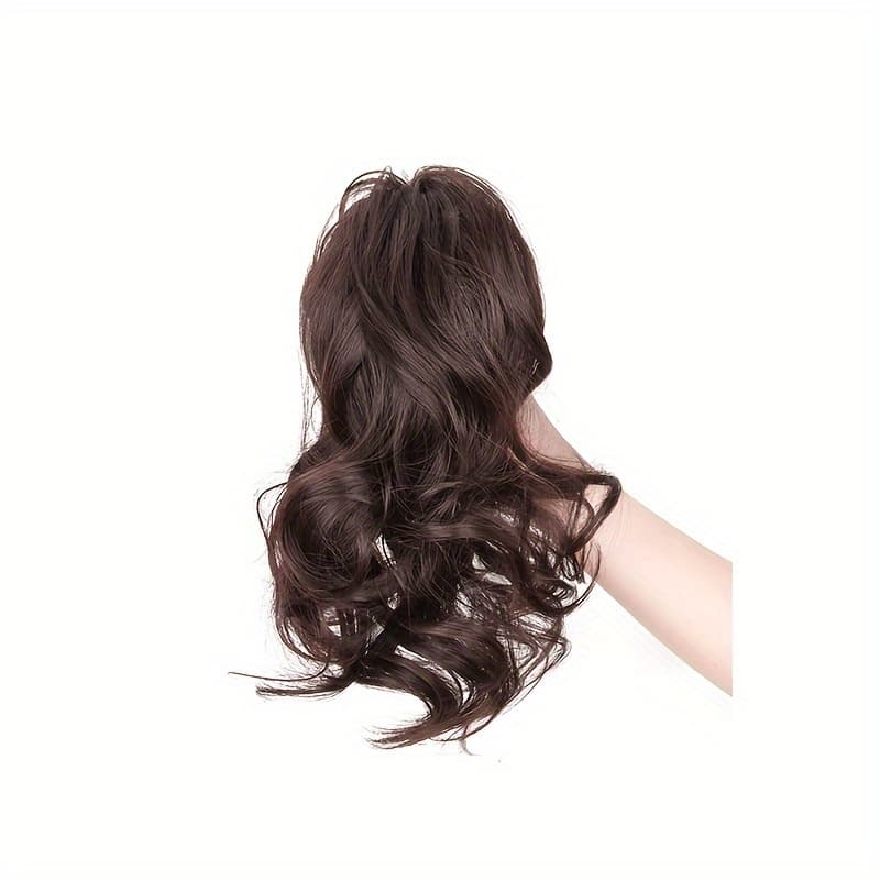 TEMU -in Short Curly Ponytail Extension For Women - Comfortable & Versatile Synthetic Hair Accessory, Perfect For Halloween & Christmas