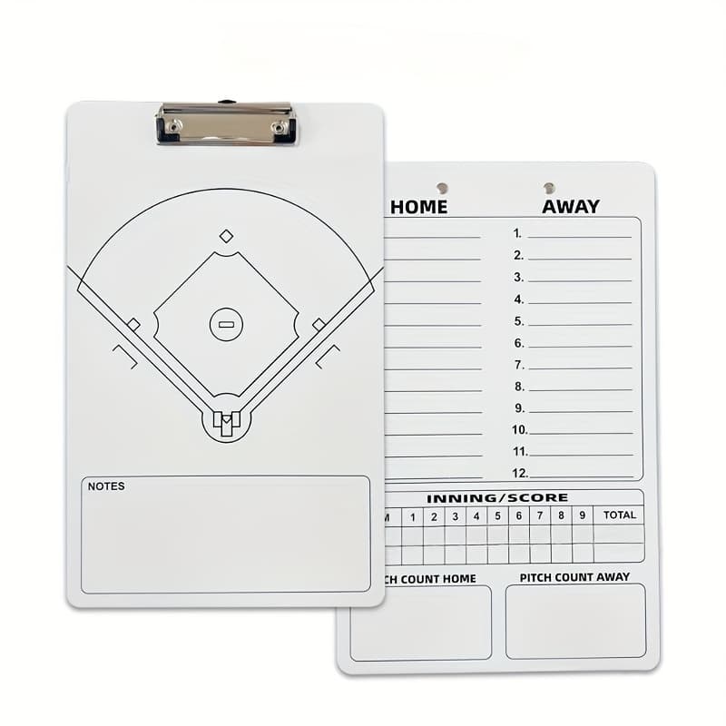 TEMU 1pc Double-sided Acrylic Baseball Lineup Board For , Erasable Softball Scoreboard With Strong Clips, Universal Fit, Ideal For Sports Officials And