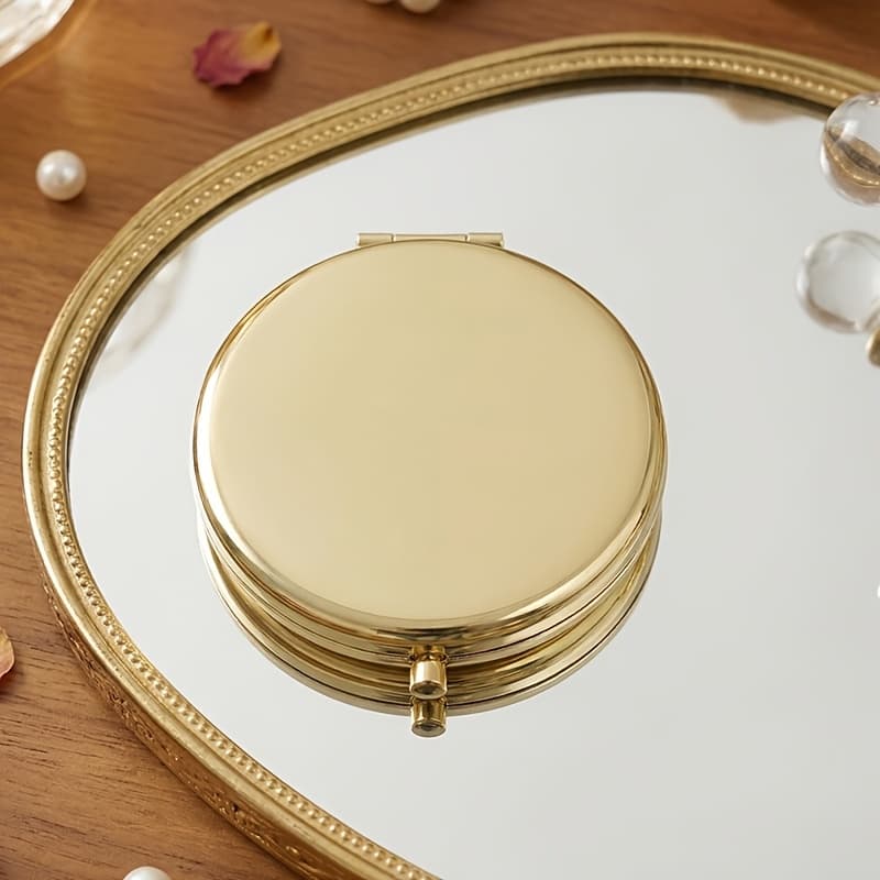TEMU Personalized Mirror, Engraved Name, Metal Material, Pocket Makeup Mirror, Bridesmaid Gift, Bridal Shower Gift, Gift For Mother, Wedding Party Gift