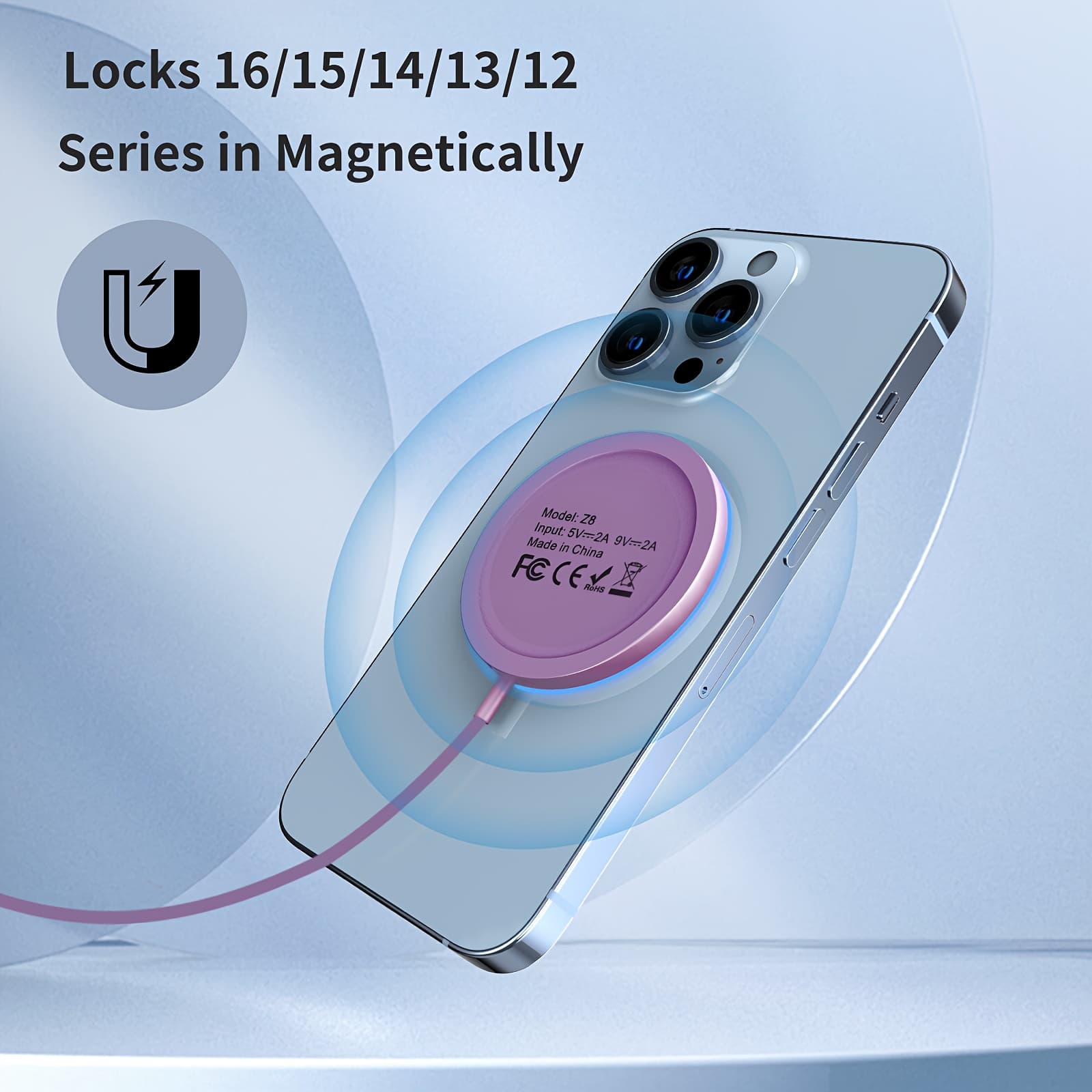 TEMU Magnetic Wireless Charger For Iphone 16/15/14/13/12 Series, Airpods 3/2/pro - Led Magnet Pad With Dual Charging Ports