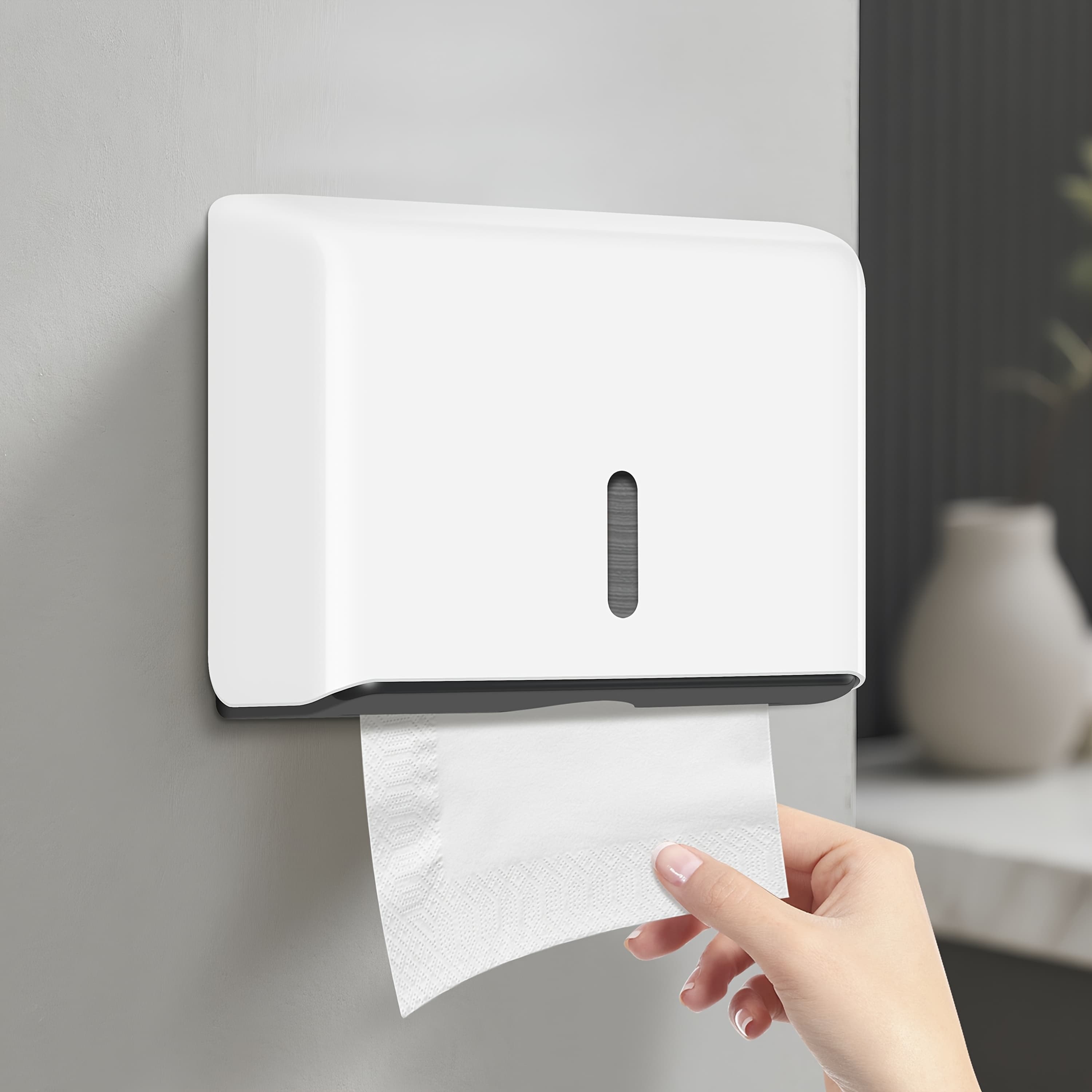 TEMU Chic And Sturdy Wall-mounted Paper Towel Dispenser For Public Restrooms, Designed For Without Drilling