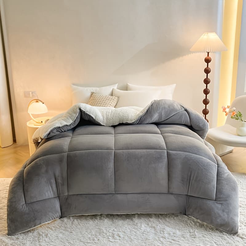 TEMU 1pc Soft And Warm Orthopui Fleece Blanket, Solid Color Blanket For Sofa, Couch, Office Bed, , Fall Blanket For All