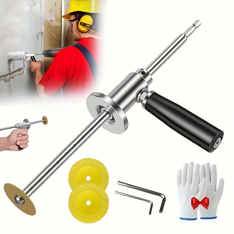 TEMU Inside Pipe Cutter For Pvc Pipe, With Diamond Grit Cutting Wheel And Handle, 7 Inch Adjustable Cutting Depth , Fit For 1-1/2 Inch To 8 Inch Inside Pipe Cutter For Pvc Pipe.