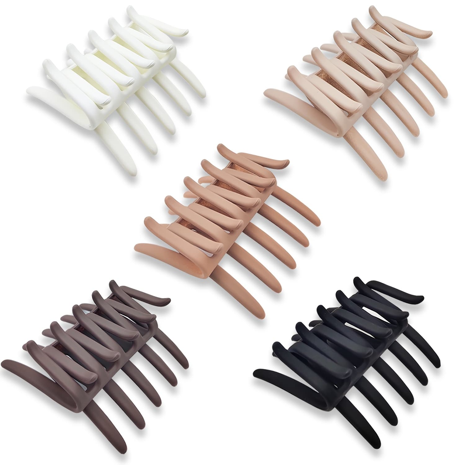 TEMU 5pcs/10pcs French 5 Teeth Cross Hair Comb Clips Large Matte Hair Clip Side Comb For Women Fine Long Hair, Hair Claw Combs For Women Bun Hairstyle Styling Styling Tools Hair Additions