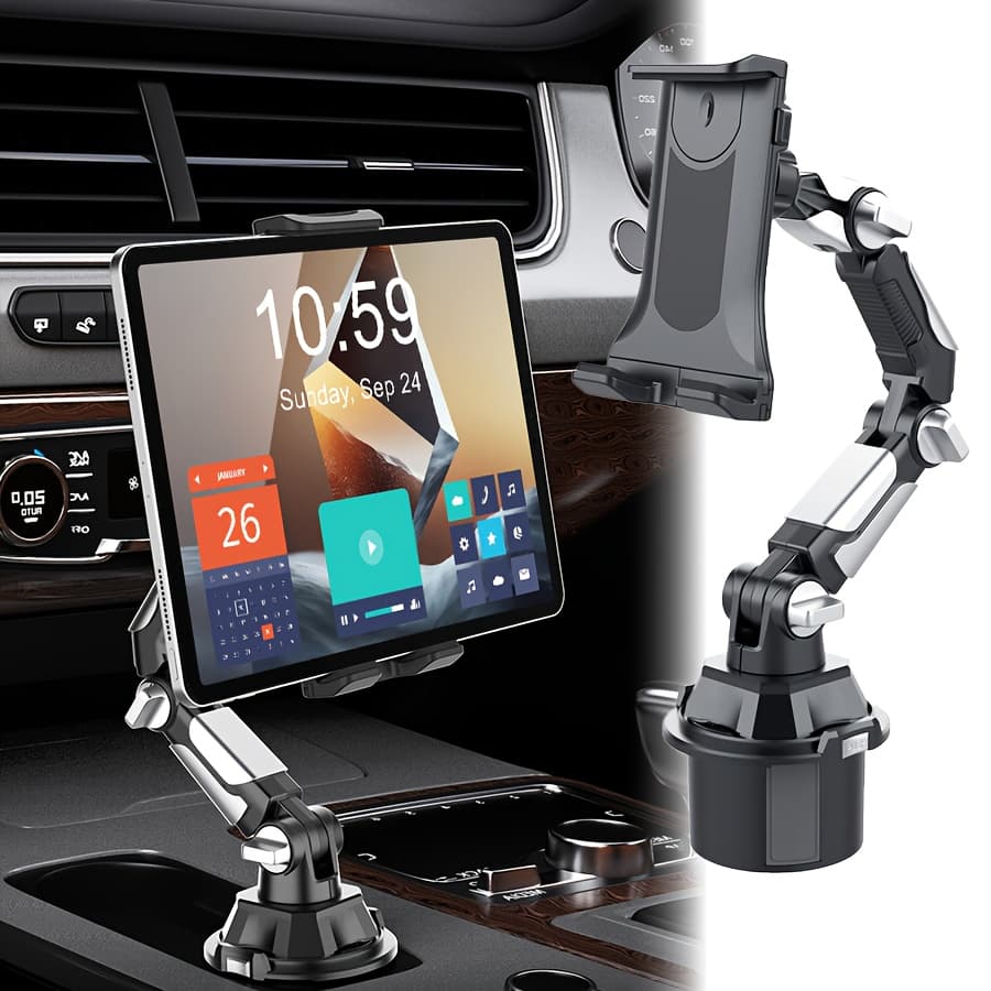 TEMU Car Cup Holder Tablet/mobile Phone Holder Extendable Large Clamp Universal Car Mobile Phone Holder
