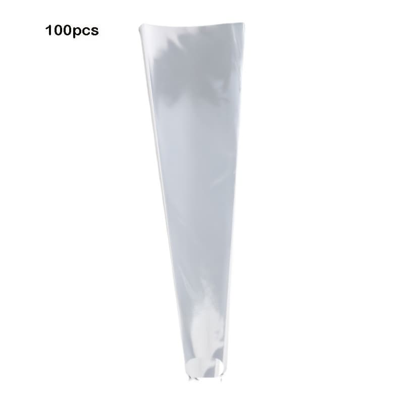 TEMU 100pcs Flower Packaging Bags Bouquet Glass Paper Opp Tapered Single Flower Gift Bags Transparent Plastic Packaging Thin Transparent Bag