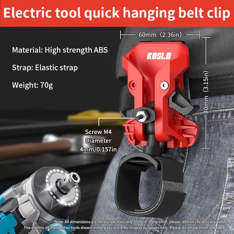 TEMU 1pc Handheld Electric Drill Self-locking Waist Belt Holder, Suitable For Electricians, , High- Quick Hanging, Drill Bits, Measuring Tapes, Wireless Tools