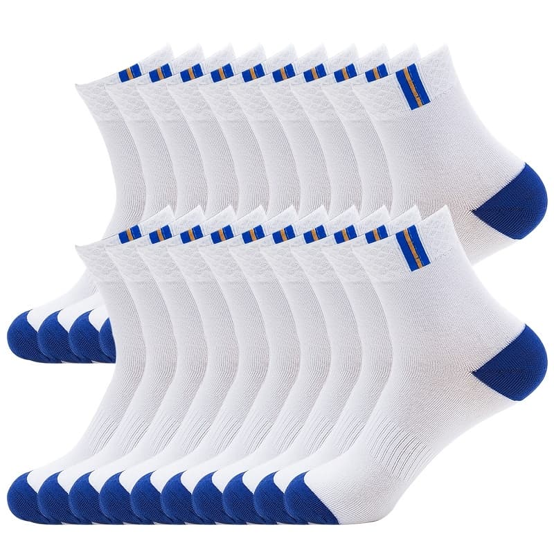 TEMU 20 Pairs/lot Men's Mid-calf Socks Breathable Long Socks Solid Color Versatile Sports Casual Socks