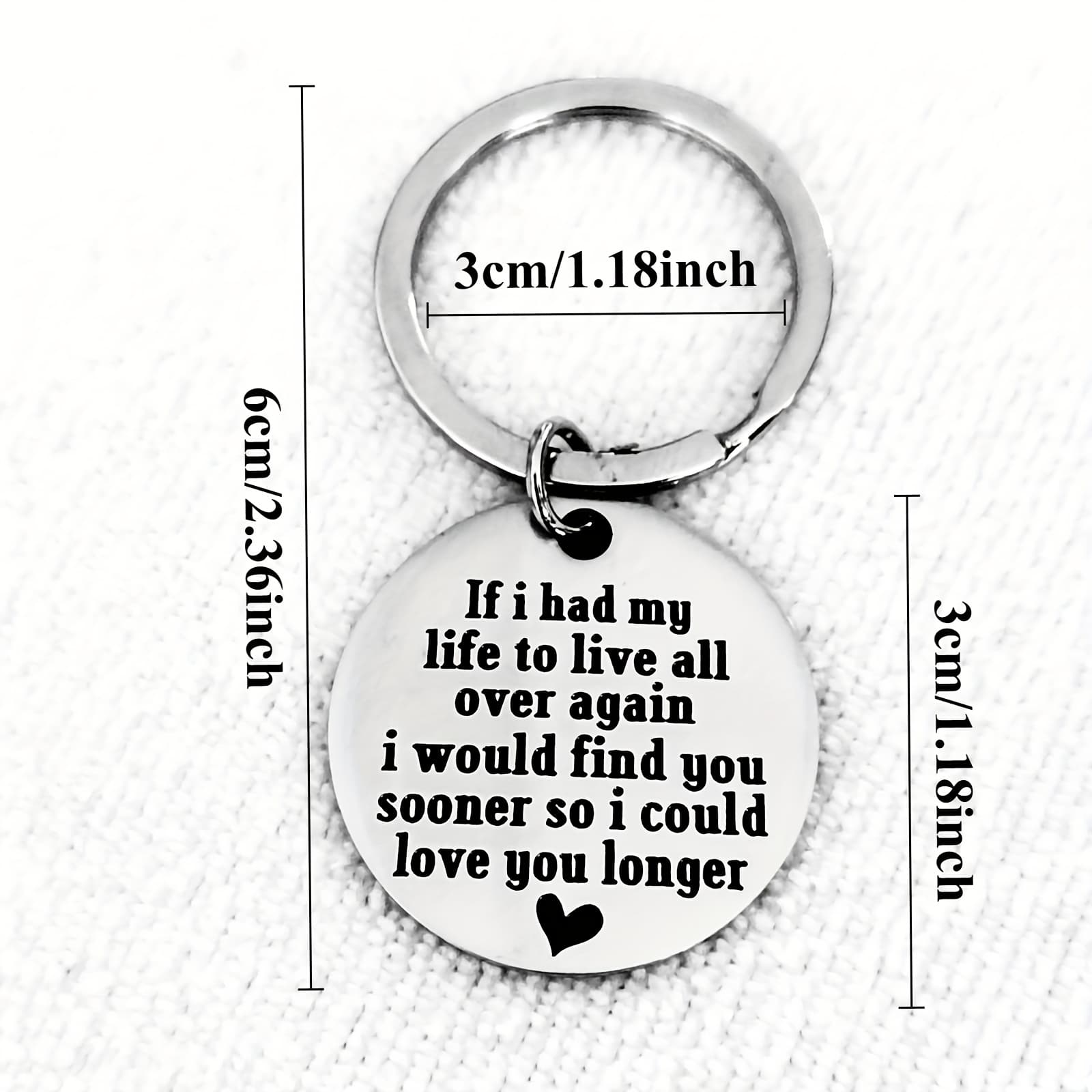 TEMU 2pcs Of " 'live My Life Over' Keychain" - An Ideal Gift For Valentine's Day, Anniversaries, Or Birthdays For Your Boyfriend Or Husband -