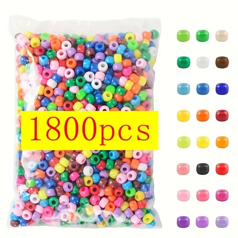 TEMU 1800pcs Of Mixed Color Small Horse Beads 6x9mm/4x7mm Set, Suitable For Jewelry Making And Crafts Solid Color, Jewelry Making Beads, Bracelets, Necklaces, Keychains, Decorative Craft Additions