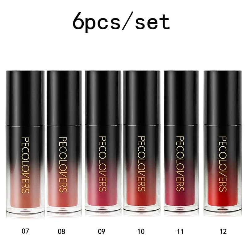 TEMU 6pcs/set Long-lasting Matte Lip Glaze - , Lip Mud, Velvet Matte Lipstick Waterproof Lip Stick Smudge-free Lip Tint Makeup