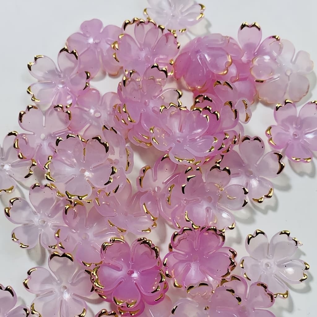 TEMU 19mm 50pcs, Acrylic Frosted Small Flowers, For Decoration, Couple Bracelets, Making