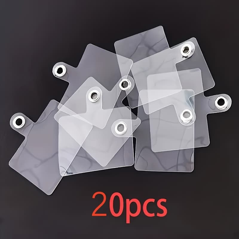 TEMU 10/20pcs Smartphone Lanyard Clip - Transparent, No-hole Adhesive Card Holder For Keys & Id Badge, Secure Anti-lost Phone Charm Accessory thumbnail 2