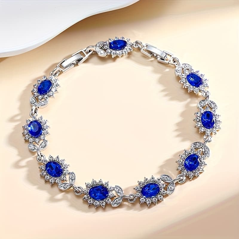 TEMU 1pc Cubic Synthetic Zirconia Elegant Temperament Bracelet Women's Bracelet Suitable For Beautiful Her, Wedding Banquet Gift