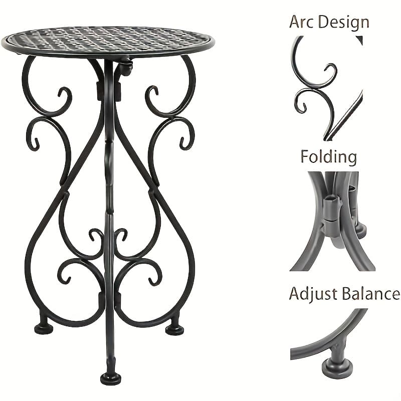 TEMU Metal Plant Stands 2 Pack, Heavy Duty Plant Pedestal 17" Tall, Single Flower Pot Holder For Indoor, Outdoor, Patio, Porch, Garden, Balcony, Black